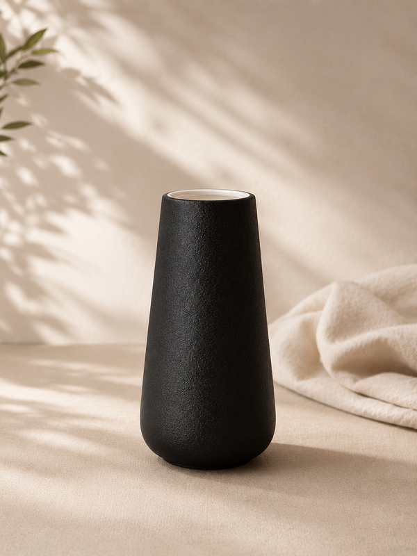 Black Ceramic Vase