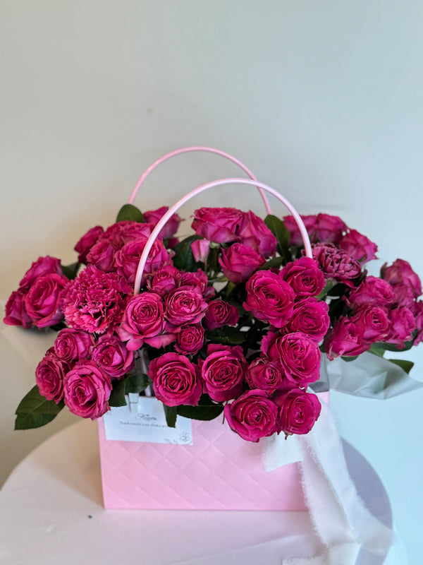 Pink Velvet Bloom Bag