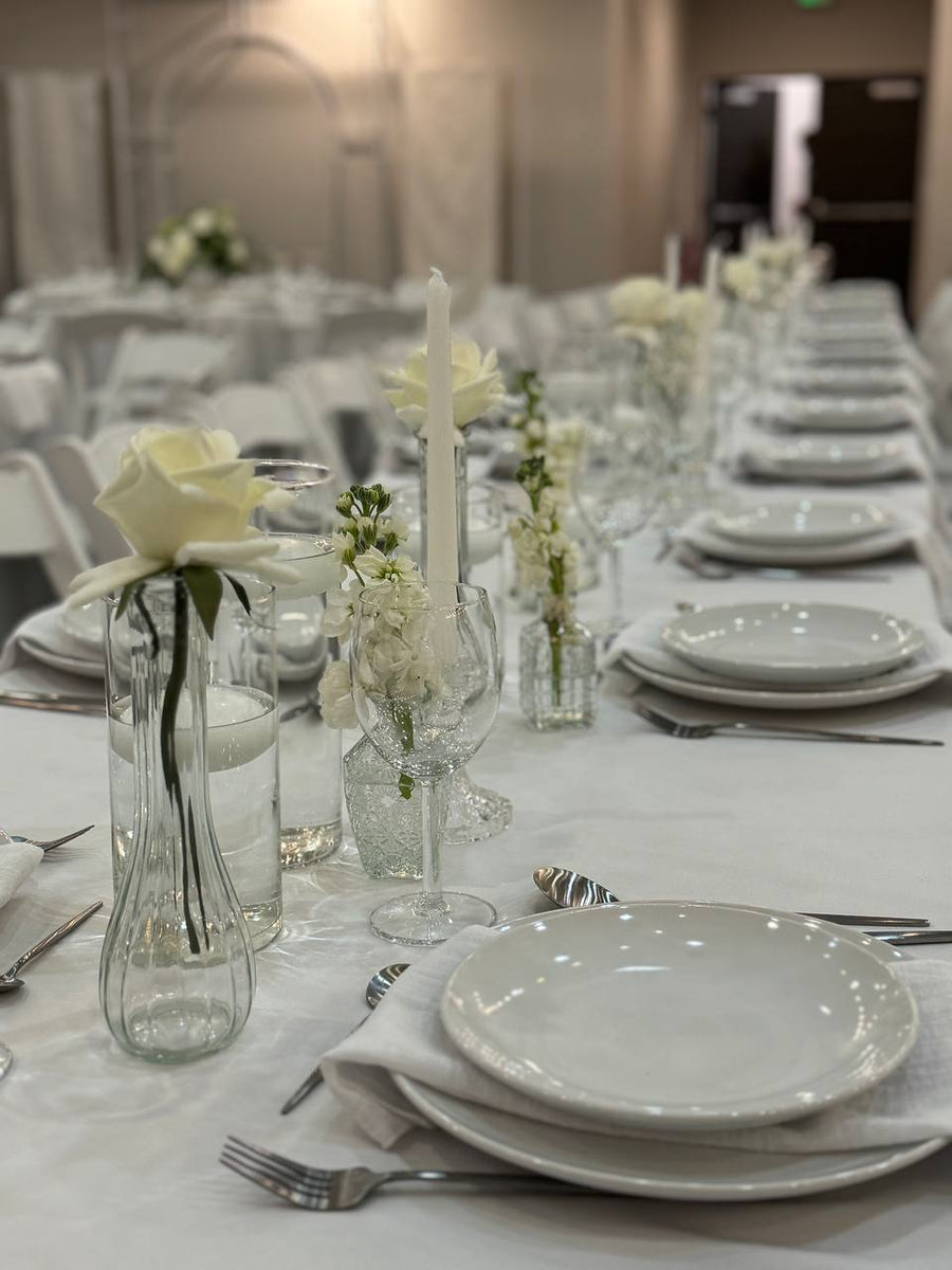 Clear Ribbed Glass Vase