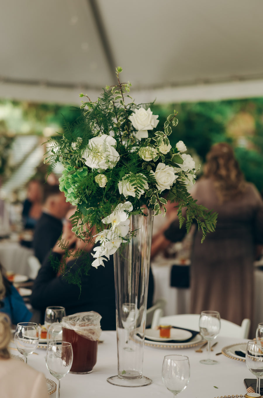 Tall Clear Glass Vase