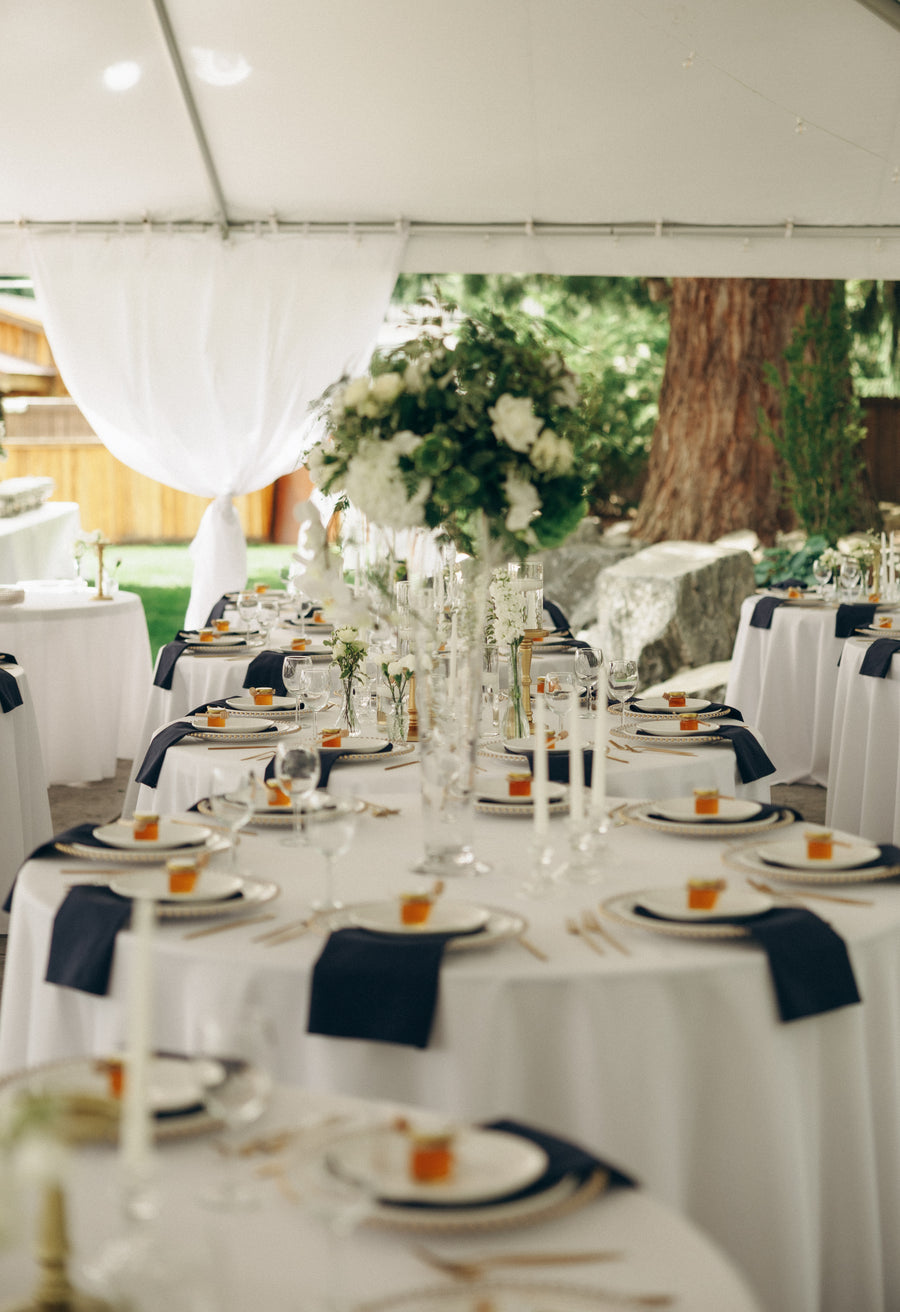 White Round Tablecloth