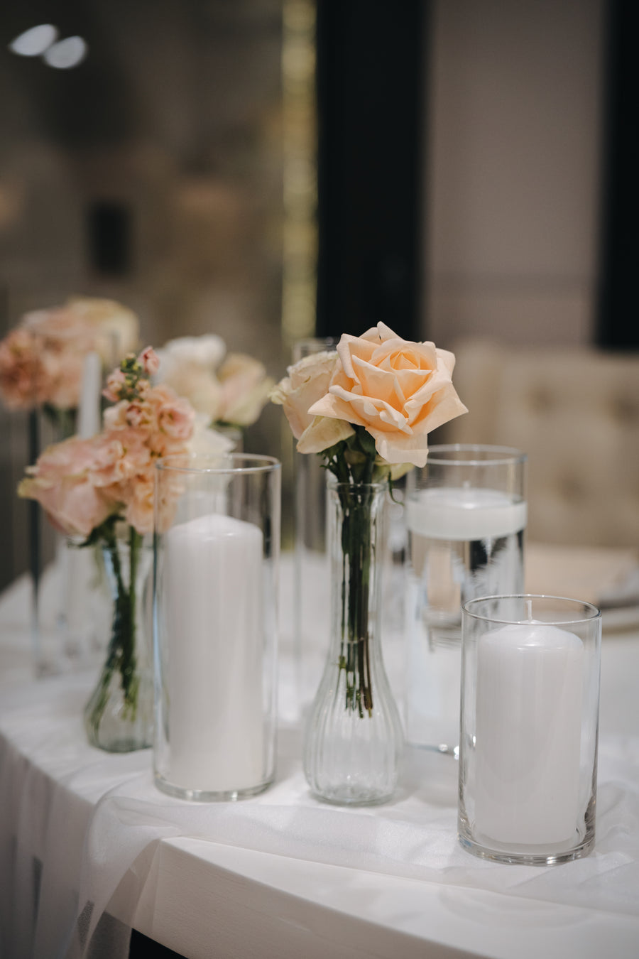 Clear Ribbed Glass Vase