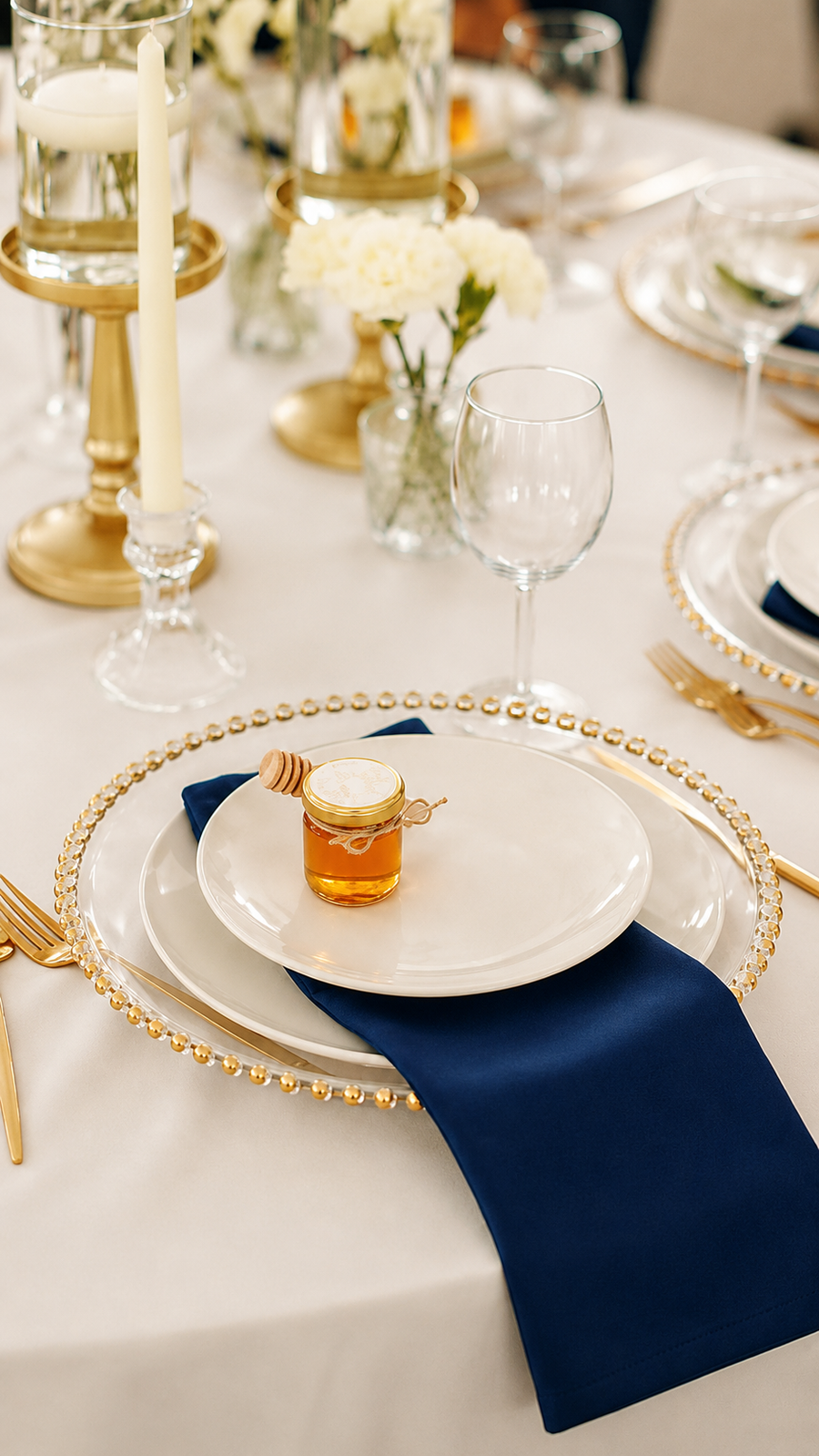 Navy Blue Cotton Napkins