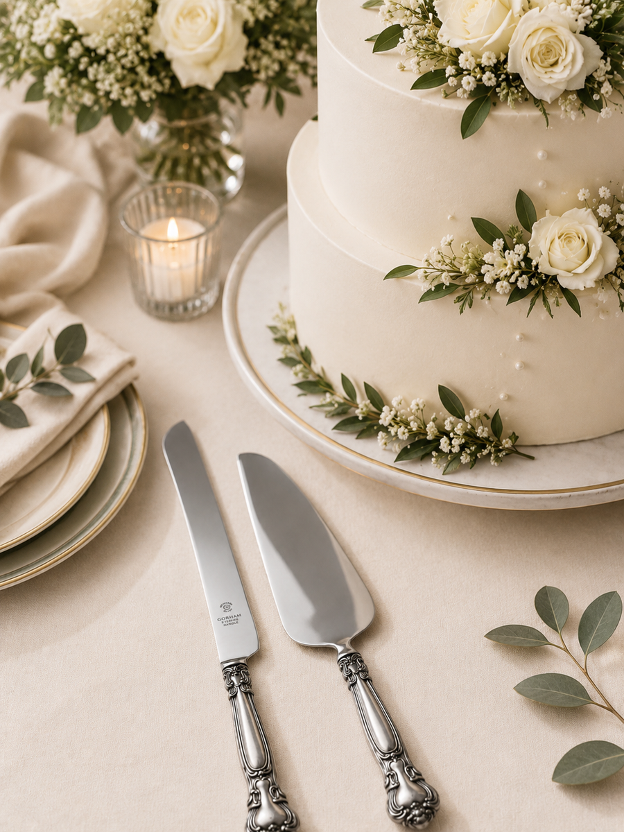 Vintage Silver Cake Serving Set