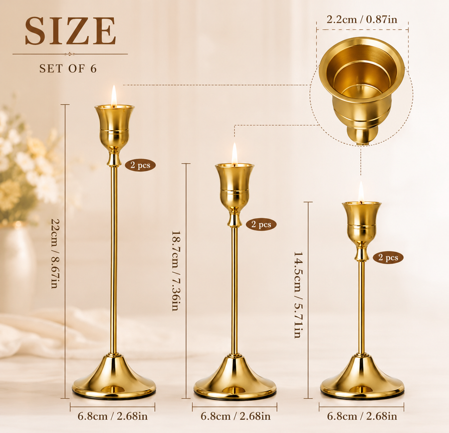 Gold Taper Candle Holders