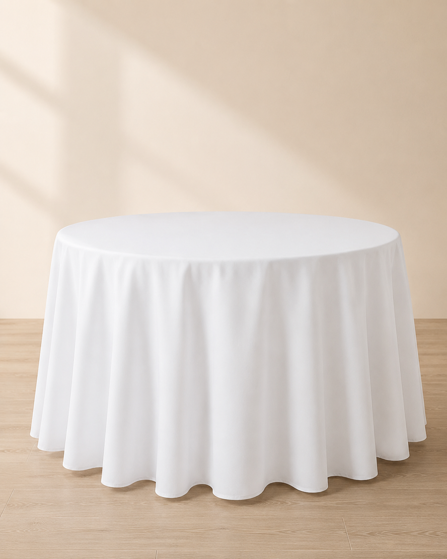 White Round Tablecloth