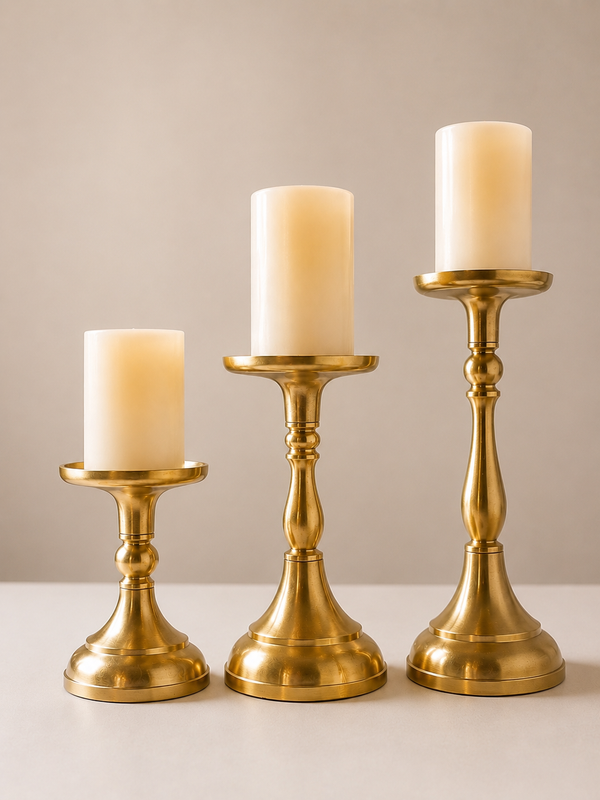 Vintage Gold Candle Holders